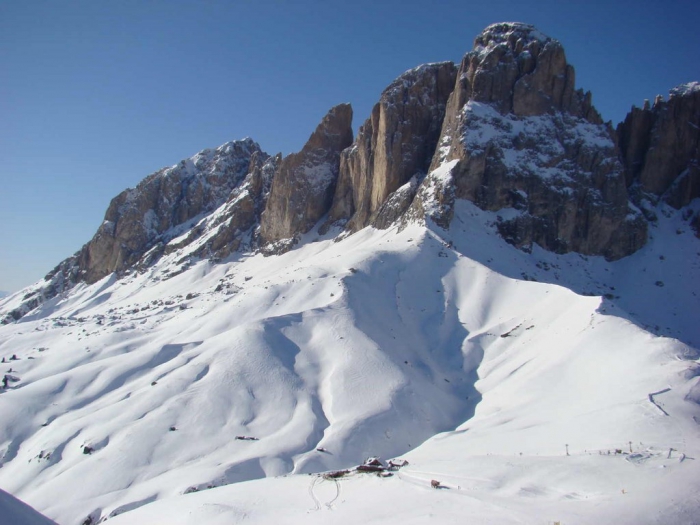 Dolomity włoskie - Widok z Sass Pordoi